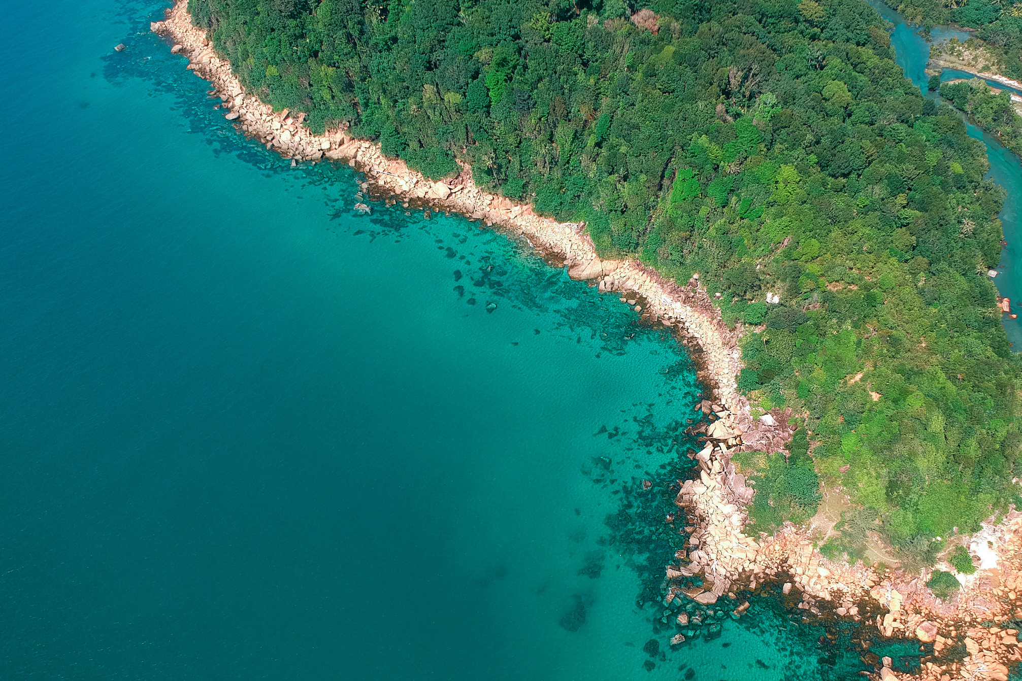 Aerial Photo of Island With Green Trees at Daytime